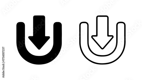 Download arrow with curved lines with transparent background