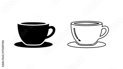 Coffee cup icons with transparent background