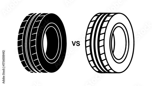 Tire comparison with transparent background
