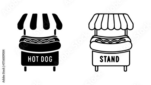 Hot dog stand icon with transparent background
