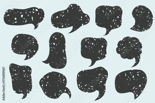doodle speech bubble template in vector