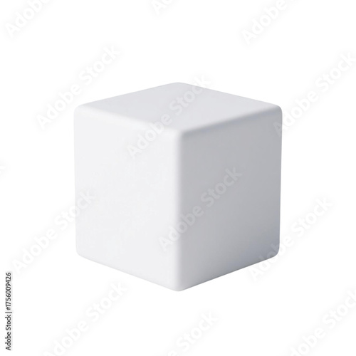 white cube isolated on white