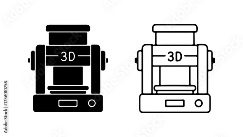 3d printer machine icon with transparent background