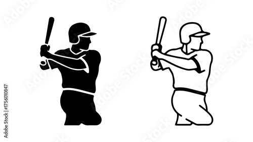 Baseball player swinging bat with transparent background