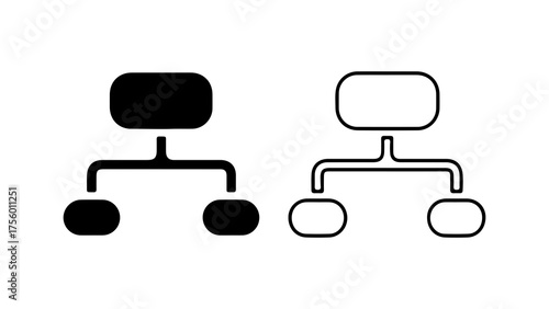 Hierarchy chart outline with transparent background