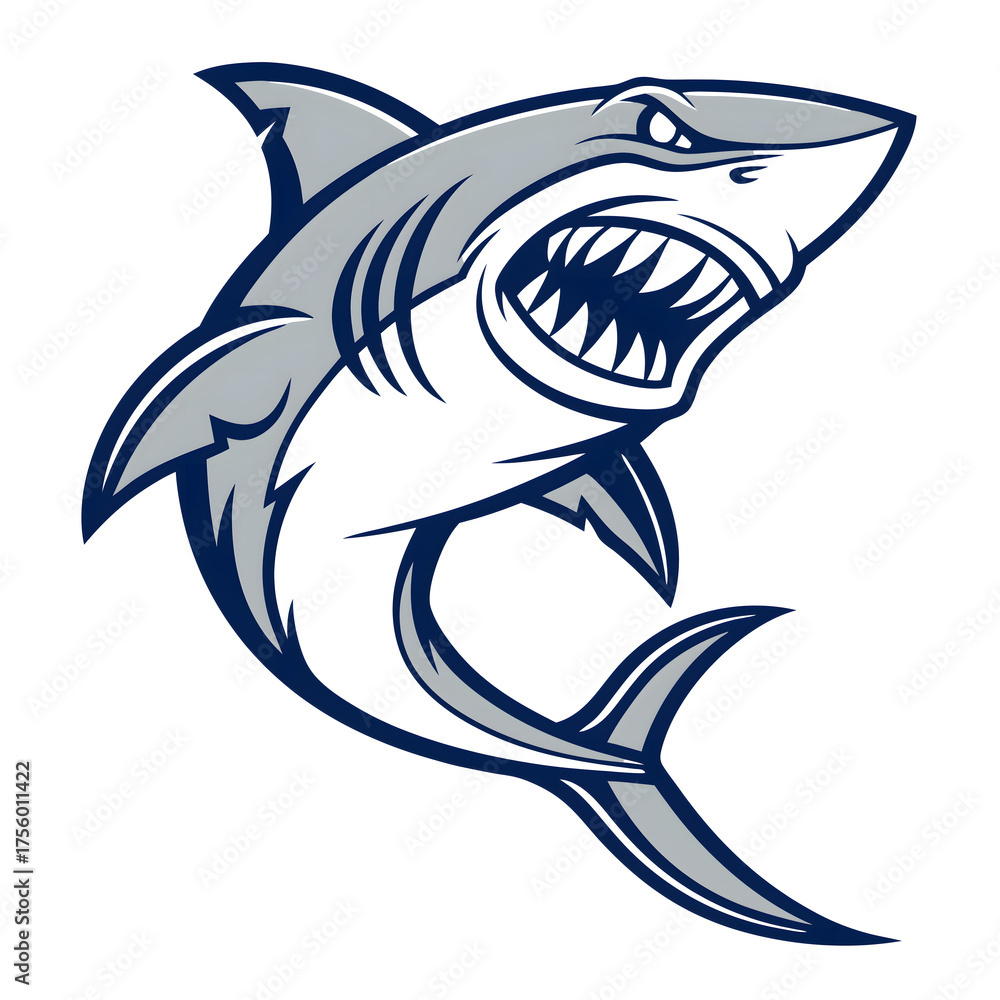 Naklejka premium shark cartoon isolated on white