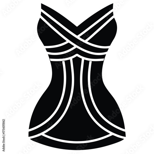 saree with corset top vector icon
