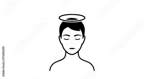 Saint figure icon black white icon