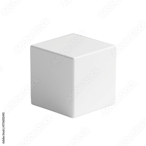white cube isolated on white