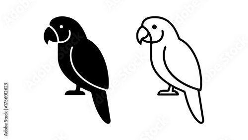 Parrot icons with transparent background