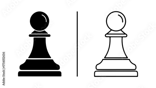 Chess pawn icons with transparent background