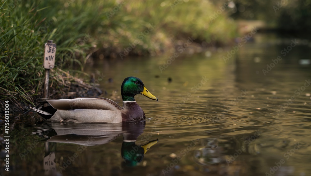 Obraz premium Wild Female Mallard Duck (Anas Platyrhynchos) in Nature
