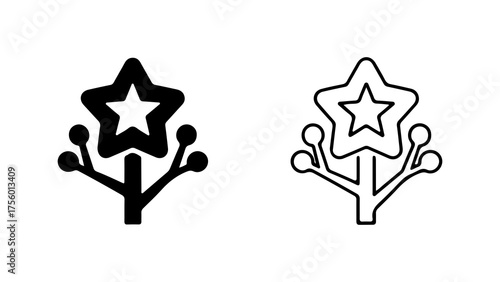 Star sprout icon with transparent background