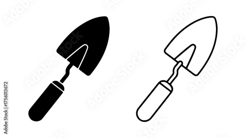 Gardening trowel icon with transparent background