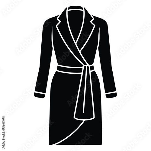 saree with trench coat vector icon