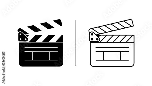 Clapperboard icons with transparent background