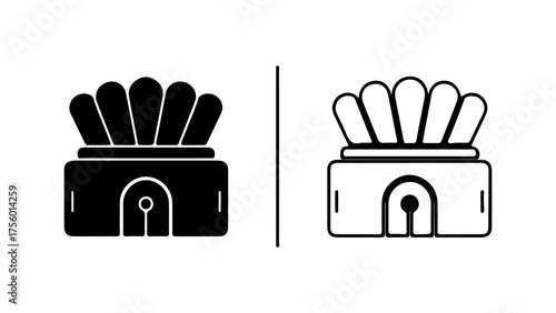 Ancient treasure chest with key with transparent background