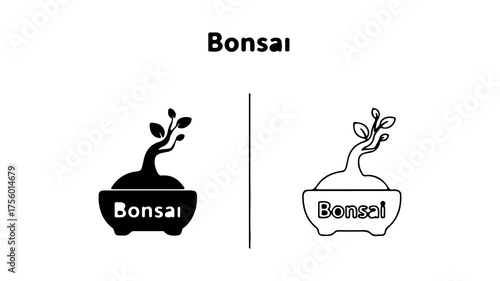 Bonsai tree logo with transparent background