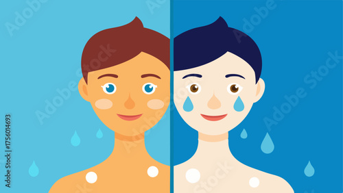 Before and After Skin Comparison Two sidebyside illustrations showing dry skin and hydrated skin after using nanotechnologyenhanced moisturizer.