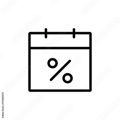 Discount line icon design calendar discount day