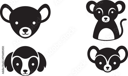 set of funny animals Illustration vector 