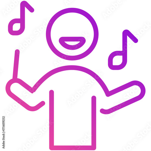 singer gradient line icon