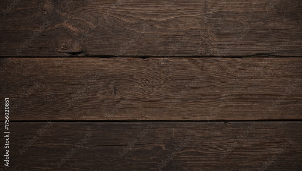 Naklejka premium Aged dark brown wooden surface with a rustic grain pattern