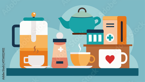 A coffee and tea station for patients and their loved ones to enjoy while waiting for their appointments.