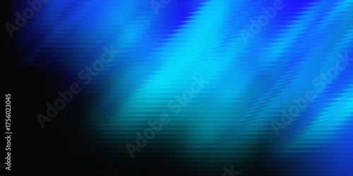 Vibrant Abstract Blue Light Streaks with Glitch Glass Texture. Glass effect concept background design