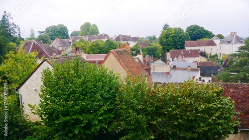 Quadro em tela Rues et maisons du village de Le Blanc dans l'Indre région Centre-Val de Loire F