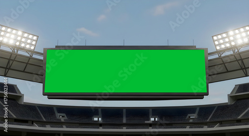 Stadium LED Billboard Mockup with Green Screen — Mockup Billboard LED Stadion