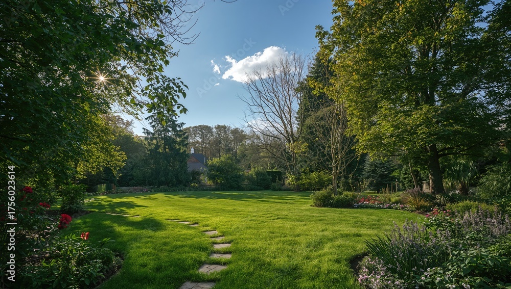Naklejka premium Sky Above the Garden Landscape