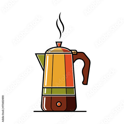 Coffee Maker Illustration - A Stylish and Modern Design.