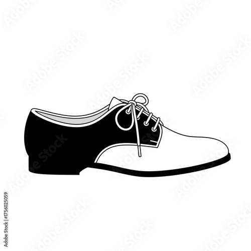 Elegant Black and White Oxford Shoe for Formal Occasions.