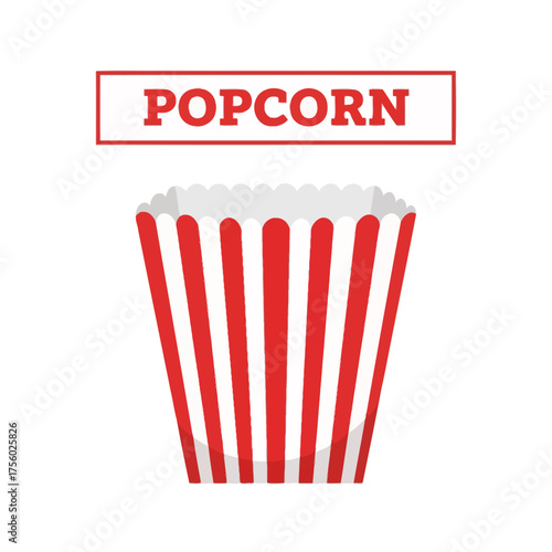 Popcorn bucket with red and white stripes for snacks.
