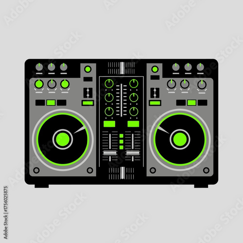 Professional DJ Mixer Console for Music Production and Performance.