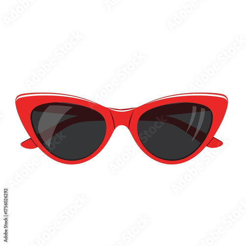 Stylish red cat eye sunglasses for a fashionable look.