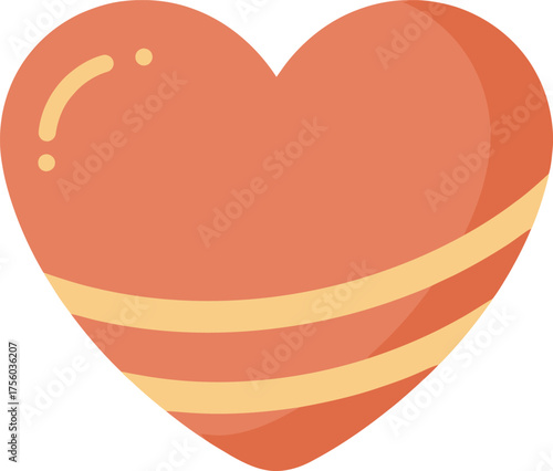 heart icon with rounded shapes and a m color palette.