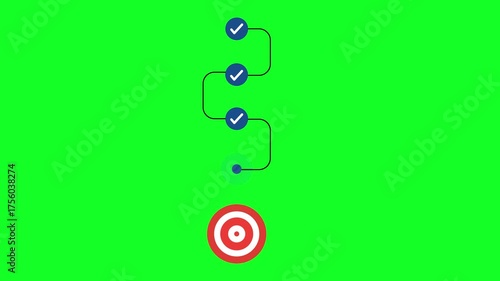 Task Checklist Animation, Project Progress Steps, Workflow Completion Concept