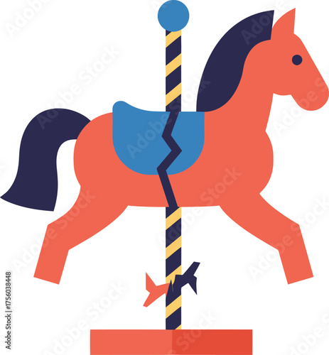 Flat of a carousel horse toy.