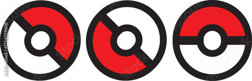pokeball icon flat vector. Pokeball icon on a transparent background
