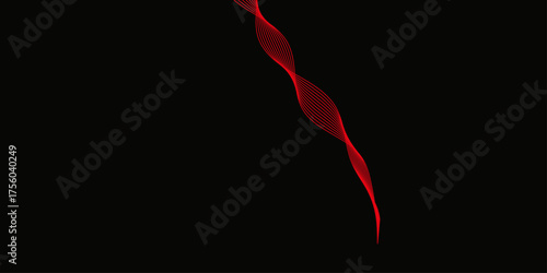 abstract vector red wave lines on white background. Abstract Red Wave Lines Background Design. Abstract Red Wave Patterns. Red Abstract Wave Lines Flowing Pattern on Black Background bright curve.