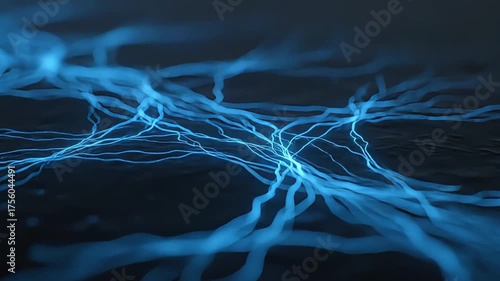 Growing Neural Network with Glowing Blue Synapses - Futuristic AI and Technology Background