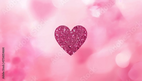 Abstract pink bokeh backdrop featuring a heart shape