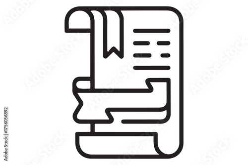 declare icon. Thin linear style design. one line Icon drawing with white background