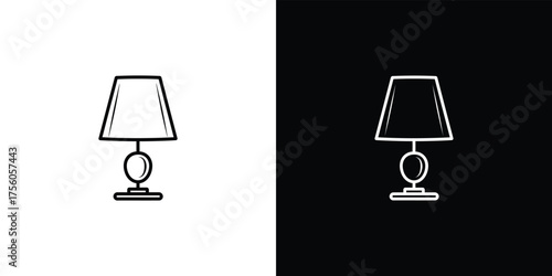 Lamp Outline With a Trapezoidal Shade on Transparent Background