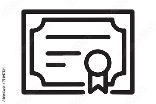 debenture icon. Thin linear style design. one line Icon drawing with white background