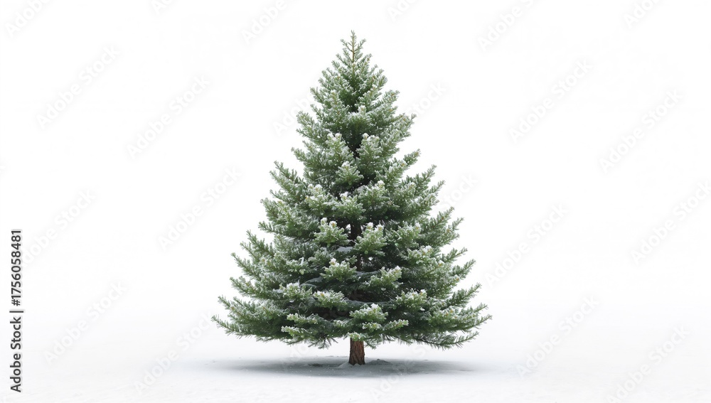 Fototapeta premium Holiday Tree collage with snow on white background