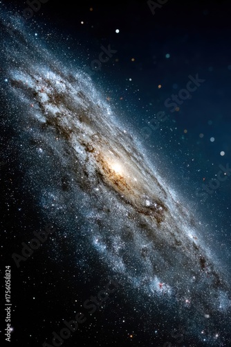 Swirling galaxy filled with vibrant stars and cosmic dust captured in the depths of space