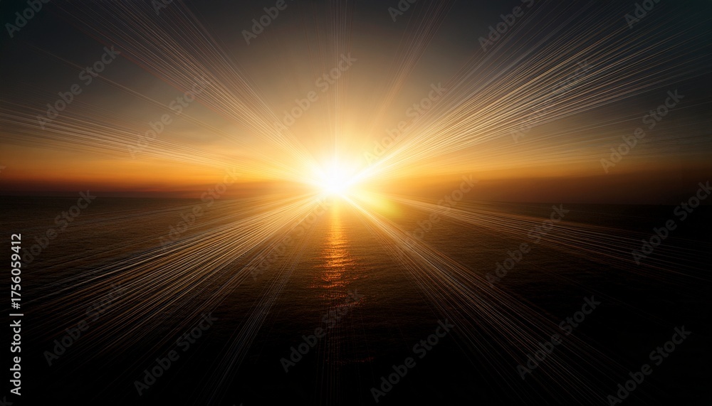 Obraz premium Abstract Natural Sun Flare On The Black
